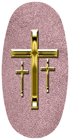 DASOV 517 GD SH OR Gold 3 Crosses Shimmer Orchid Background